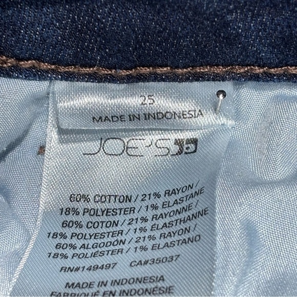 Joe's Jeans Womens 25 Skinny Dark Wash Classic Casual Raw Hem Frayed Edge Party - Picture 3 of 5
